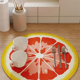 HOUSE OF QUIRK Red & YellowPrinted Kitchen Dish Drying Mat-45