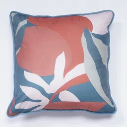 SANSKRUTIHOMES White & Blue Floral Printed Velvet Square Cushion Covers-picture-12