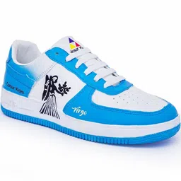 Colour Kicks Men Blue Round Toe Lace-Ups Comfort Insole Synthetic Leather Sneakers-picture-26