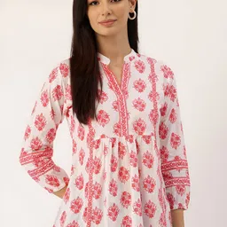 Rangun Women Ethnic Motifs Printed Mandarin Collar Tunic-picture-26