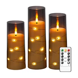 LTETTES Grey 3 Pieces Pillar Candle-image-82
