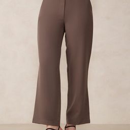 Outzidr Women Classic Straight Fit High-Rise Trousers-image-64
