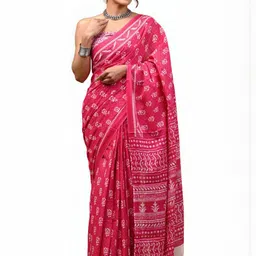 Lovwear Pink Pure Cotton Sarees-picture-44