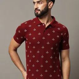 HUSHBUCKS Men Printed Polo Collar Pockets T-shirt-picture-8