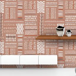 ArtzFolio Printed UV-Resistant Anti-Bacterial Beige Tribal Marks Peel & Stick Wallpaper-image-68