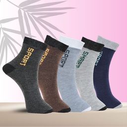 MJE Pack Of 5 Printed Mid Rise Ankle Length Socks-picture-7