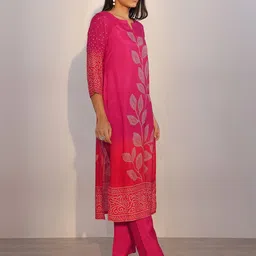 Libas Bandhani Printed Straight Kurta with Trousers & Dupatta-picture-51