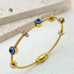 DressBerry Gold-Plated American Diamond Studded Kada Bracelet-22