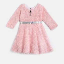 Muhuratam Kids-Girls Peach Dresses-25