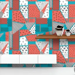 ArtzFolio Printed UV-Resistant Anti-Bacterial Abstract Patchwork Art Peel & Stick Wallpaper-image-75