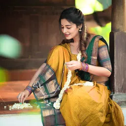 R K INFINITIVE Woven Design Semi-Stitched Lehenga & Unstitched Blouse With Dupatta image 5