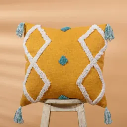 thegasbh Yellow Cotton Tufted Cushion Covers (Pack Of 2)-picture-6