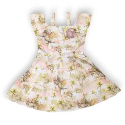 Gini and Jony Tropical Print Off-Shoulder Fit & Flare Dress-image-42