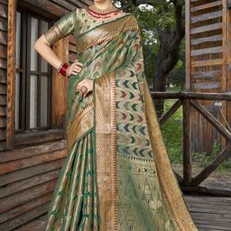 Anouk Rustic Woven Design Zari Banarasi Saree-picture-4