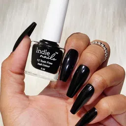 Indie Nails Long-Lasting High-Shine Quick-Drying 12 Toxin Free Jet Black Nail Polish 5ml-picture-16