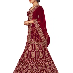 Maroosh Embroidered Thread Work Unstitched Lehenga & Blouse With Dupatta image 3