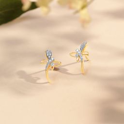 Mia by Tanishq Gold & Diamond Dancing Butterfly Stud Earrings-image-53