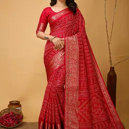 Mitera Ethnic Motifs Zari Art Silk Banarasi Saree-image-93