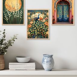 Kotart Green & Brown 3 Pieces Wooden Floral and Botanical Wall Arts-picture-21