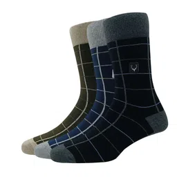 Allen Solly Men Cotton Pack Of 3 Checked Calf-Length Socks-11