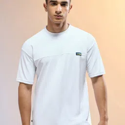 Technosport Men Anti Static People and Places Solid Round Neck Relaxed Fit T-shirt-image-2