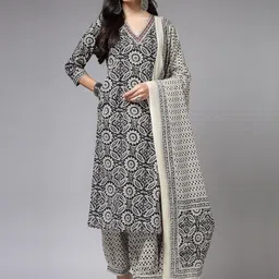 Anouk Rustic Women Ethnic Motifs Printed Kurta with Trousers & Dupatta image 2