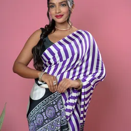 HELLA FASHIONS Ethnic Motifs Poly Crepe Saree-picture-20