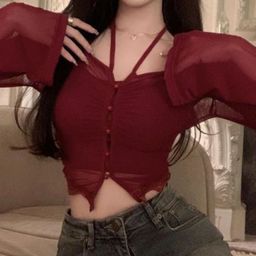 HERE&NOW Women Bell Sleeve Crop Top-picture-29