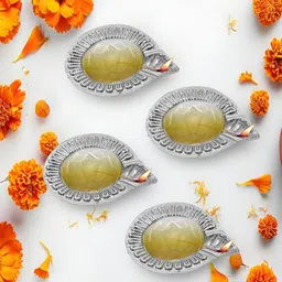 Metalsmith 4Pcs Grey Textured Metal Pooja Diya-24