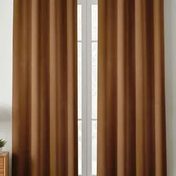 Yellow Weaves Brown 2 Pieces Black Out Door Curtains-image-28