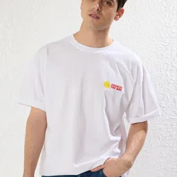 Trendyol Men Graphic Printed Round Neck Cotton Oversized T-shirt-image-77
