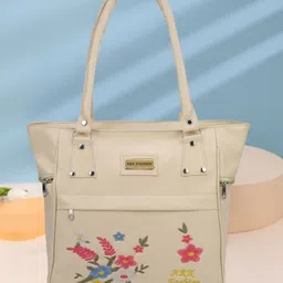 ARK FASHION Floral Printed Embroidered Oversized Shopper Shoulder Bag-47
