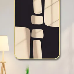 SAF Black & Beige Abstract Wood Wall Art-picture-40