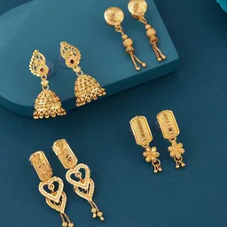 Anouk Set Of 4 Gold-Plated Ghungroo Beaded Dome Shaped Jhumkas-image-52