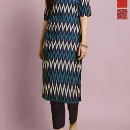 Anouk Rustic Women Pack Of 3 Ethnic Motifs Printed Round Neck Crepe Kurta-image-92