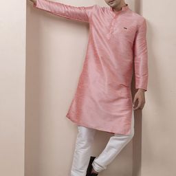 DEVOILER Men Regular Dupion Silk Kurta with Pyjamas-11