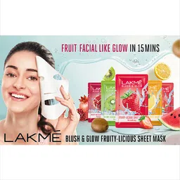 Lakme Set Of 2 Blush & Glow Kiwi Sheet Mask - 25ml Each image 4