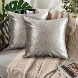 Tesmare Off White & Silver-Toned Set of 2 Embellished Velvet Square Cushion Covers-16