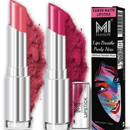 MI FASHION Set of 2 Bullet Lipsticks - Peach 08 & Rose Pink 14 - 3.5gm Each-47