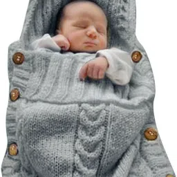 Organic Knitted Swaddle Sleeping Bag Sleep Sack-Wrapping Blanket-Baby Cover Sleeping Bag-image-46