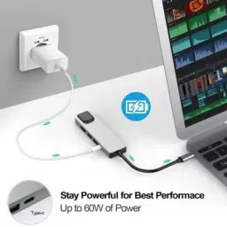 Etzin Type C to Ethernet Adapter with 4K HDMI Adapter (8-in-1) USB Adapter image 5
