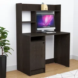 Wooden Study Table with Hutch & Bottom Storage-Engineering Wood Engineered Wood Study Table-14