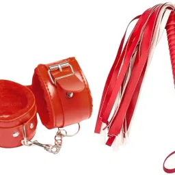 Party Premium Valentine TOY Handcuffs & Flogger set Red-image-21