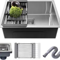 21" X 18" X 10" Inches Handmade Kitchen Sink Sound Proof Single Bowl Stainless Steel Matt Finish_A31 Vessel Sink-image-69