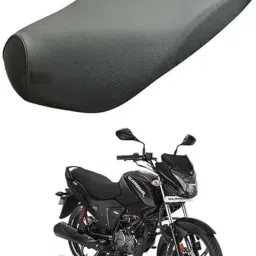 Removable & Washable PU Leather Waterproof (Black) E-1T6 Single Bike Seat Cover For Hero Glamour-image-27