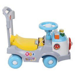 Babyhug Fun N Learn Ride-On With Storage Space & High Backrest - Yellow And Blue image 4