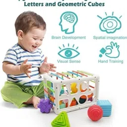 my kafers Baby Shape Sorting Toy, Colorful Elastic Bands Sensory Shape Sorter image 3