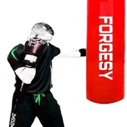 24 inch Unfilled Punching Bag with Rust Proof Stainless Steel Chain RED Hanging Bag-image-20