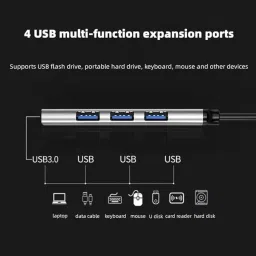 ULTRABYTES USB Hub 3 for PC 4Port High Speed USB HUB 3.0 External 4 Port USB Splitter USB Hub image 4