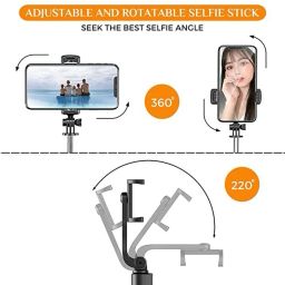 Gentle e kart Selfie Stick, Extendable Selfie Stick with Wireless Remote and Tripod Stand, Portable, Lightweight, Compatible with All Smartphone Bluetooth Selfie Stick image 2